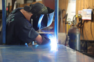 Welding operations in the shop